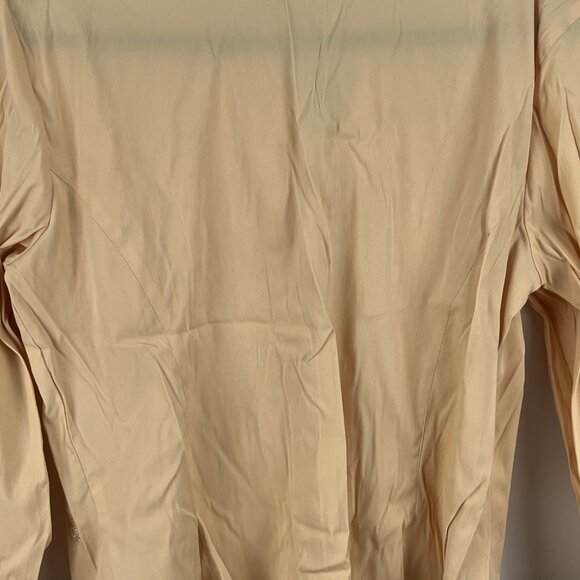 Conrad C Top Blouse Size 12 Beige Floral Long Sleeve Collared Button Down - Picture 8 of 9